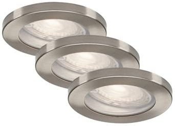 3er Set LED Einbauleuchte, Ø 8,5 cm, 5 W, Matt-Nickel