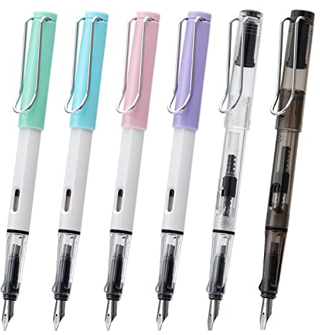 erofa Yongsheng Calligraphy Fountain Pen Set, 6 Assorted Tip Sizes and Color for Art Drawing and Writing Signature