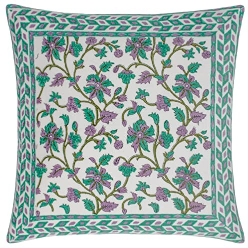 Paoletti Mentera Polyester Filled Cushion,Oasis Green/Lilac,50 x 50cm