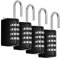 Vesaneae 4 Pack Vorhängeschloss mit Zahlencode, Zahlenschloss 4 stellig Kofferschloss Zahlenschloss, Spindschloss Wetterfest Frostsicher Spind Schloss für Schule, Gym & Sports Locker, Fitnessstudio