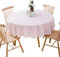 BHOMTY Runde Tischdecke aus Baumwollleinen, geeignet für Esstische, Kaffeetische, maschinenwaschbar, Rosa, Durchmesser 200 cm