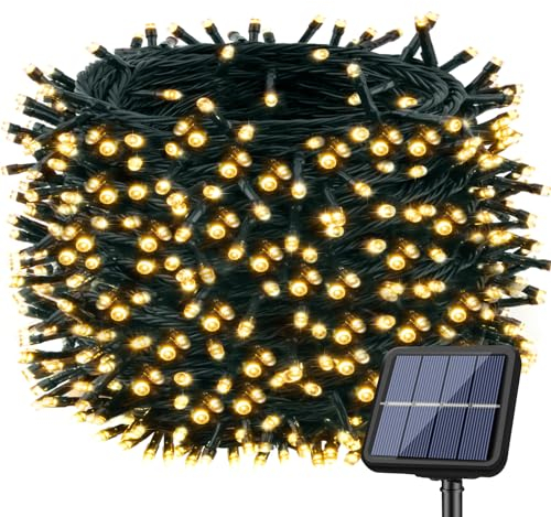 bitjam Solar Lichterkette Aussen 22+2M 220 LED, Lichterkette Außen Solar Wetterfest 8 Modi Solarlichterkette Outdoor Warmweiß für Garten Balkon Terrasse Party Hochzeit Weihnachten