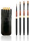 Kit de pinceaux de voyage premium : lot de 4 pinceaux à cheveux de poney dans un étui élégant en cuir synthétique noir, idéal pour aquarelle et acrylique, polyvalent, cadeau pour artistes
