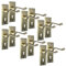 Georgian Style Scroll Brass Finish Door Handles, Internal Door Handles, Brass Door Handle, Door Lock, Door Latch, Door Handle with Lock, Door Handle 6 Pair