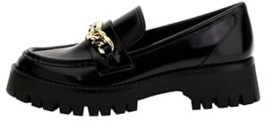 GUESS Scarpe Donna Mocassino Almosty Chunky Loafers Nero D25GU03 FLTALMELE14