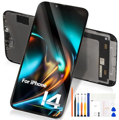 TFT LCD Display für iPhone 14 - für iPhone 14 LCD Bildschirm Digitalisierer für iPhone14 Display LCD Touch Screen Montage mit Reparatur Set A2882 A2649 A2881 A2884 A2883 (6.1’’, Schwarz)