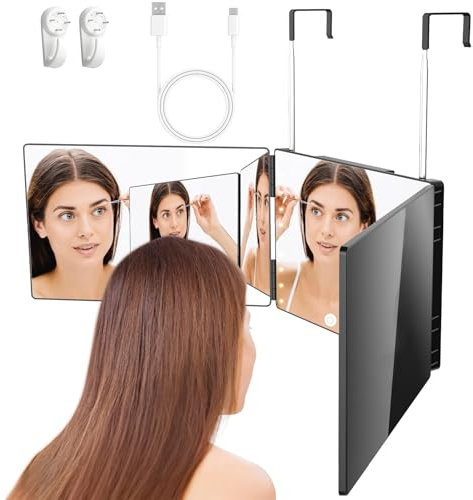 Vautvis 360 Grad Spiegel, Kosmetikspiegel, Make Up Spiegel, Spiegel Mit Haken, Klappspiegel, Rasierspiegel, Friseurspiegel, Haare Selbst Schneiden, Haare Selber Schneiden