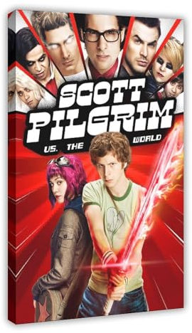 Filmposter Scott Pilgrim vs. The World (2010), Scott Pilgrim vs. The World, Filmposter, Leinwand, Poster, Schlafzimmer, Dekoration, Landschaft, Büro, Raumdekoration, Geschenk, 30 x 45 cm