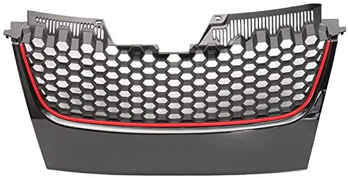 BEFZIMYL Parrillas De Rejilla Central Delantera De Coche para V&w para Golf para Jetta G&T&I MK5 V 2006 2007 2008 2009 Accesorios Negros Brillantes
