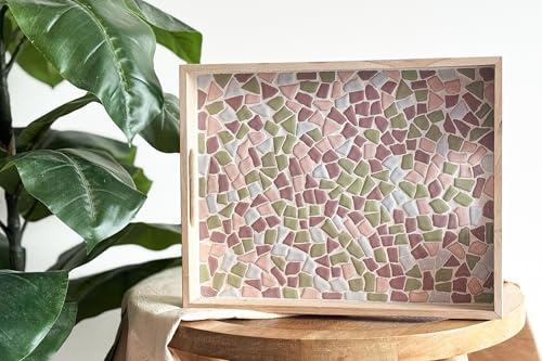 Little Creations Mosaik-Tablett Pastell | DIY Bastelset für Erwachsene | Gestalte Dein eigenes Tablett | 33 x 25 x 5 cm | Nachhaltiges Design | Vielseitige Verwendungsmöglichkeiten