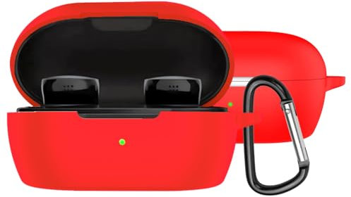 YAODLE Kompatibel mit Bose QuietComfort Earbuds (2024) Schutzhülle Stoßfeste hülle,Mit Karabiner,Anti-Fingerabdruck,Anti-Abrieb(Rot)