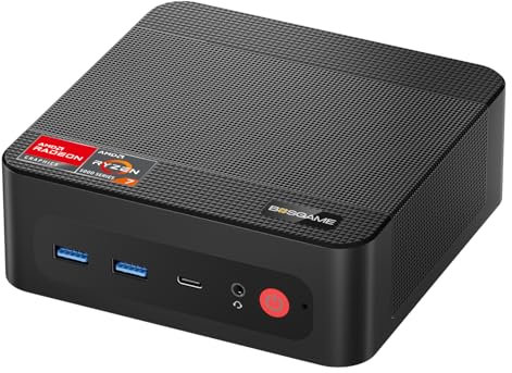 BOSGAME P4 Plus Dual 2.5G LAN Mini Gaming PC, procesador AMD Ryzen 7 5825U (hasta 4,5 GHz), Windows 11 Pro Mini Computadora, 16 GB DDR4 RAM, 512 GB PCIe 3.0 SSD, Mini PC de escritorio para juegos