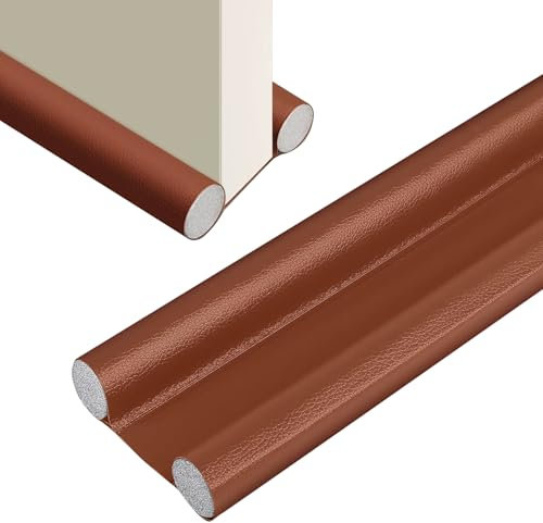 UTXN 37in/96cm Paraspifferi per Porte Doppio Paraspifferi per Porte Paraspifferi Regolabile insonorizzato per la Parte Inferiore della Finestra (Marrone)