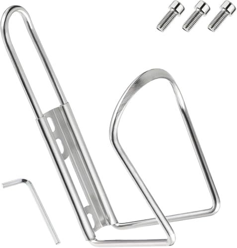 Porte-bidon de vélo en aluminium porte-bouteille d'eau pour vélo de course VTT unisexe (argenté)