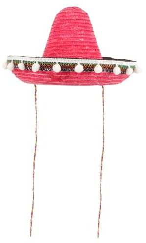 Holibanna Eltern- -Mexikanische Hut-Pompom- -Performance-Tanz-Kostüm-Requisiten Bunte Strohhut-Karnevalsparty (rot) Strohhut Männer fashing costume sombrero mexicano