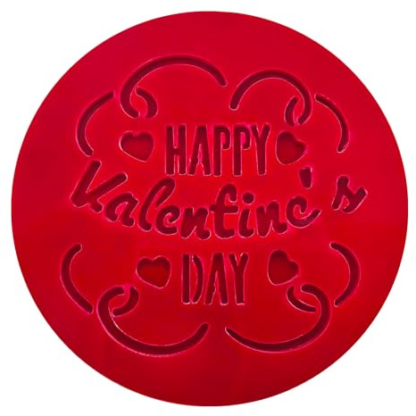 Happy Valentines Day Embosser Stamp for Fondant - Valentines Day Cupcake Stamp Cookie Stamp Fondant Embosser for Baking, Cooking, Fondant, Icing, Cupcake, Cookie, Cake, Biscuits, Decoration