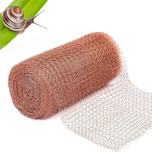 Whcctl 12.7cm×10m Rete di Rame, Recinzione in Rame, Rotolo Rete Metallica Fine, Recinzione per Lumache, per Protezione Contro Previene Pparassiti e Roditori del Giardino