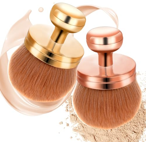 2 Pcs Extra Large Body Makeup Brush for Self Tanner, Self Tan Back Applicator, Oval Face Leg Makeup Brush for Bronzers Blend Self Tanning Applicator(Rose+Gold)