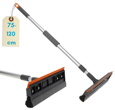Fensterwischer mit Teleskopstiel Fensterputzer Abzieher Fenster putzen Fensterabzieher Profi Fenster Abzieher Wischer Wasserabzieher Scheibenabzieher 75-120 cm