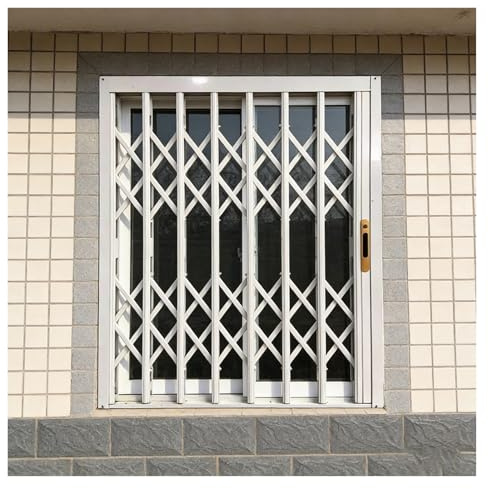 Rejas de Hierro retráctiles de Alta Resistencia para Ventanas - Reja de Seguridad para Puertas y Ventanas corredizas, protección para Perros y Gatos, protección Duradera para Exteriores (60