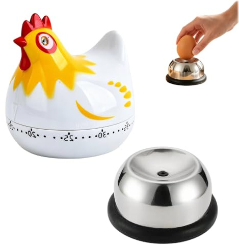 Egg Timers for Boiling Eggs with Egg Piercer, Compact Sizes 6.5x6.7cm & 5.7x3cm