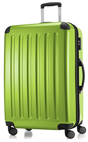 HAUPTSTADTKOFFER Alex - Großer Hartschalen-Koffer, 4 Doppel-Rollen, Trolley, Rollkoffer, Reisekoffer, Volumenerweiterung, 75 cm, 119 Liter, Apfelgrün