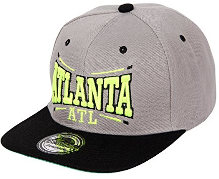 Alsino Snapback Basecap Yolo Hat Hip Hop Cap Schirmmütze Baseballcap Baseball Mütze Kappe, Farbe wählen:Cap-28 ATL grau schwarz