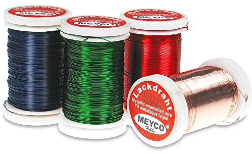 Wickeldraht: Ø 0,35 mm in verschiedene Farben je 50 Meter Lackdraht/Bindedraht (Blau)