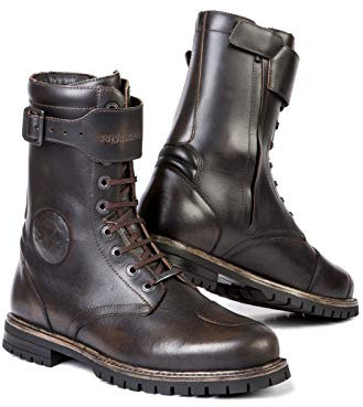 STYLMARTIN Cafe Racer Moto Rocket Stivali in marrone, taglia 41