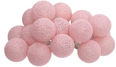 Atmosphera - Guirlande LED à pile 16 boules - rose clair - L255 cm
