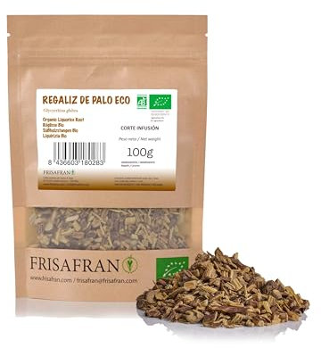 FRISAFRAN | Infusion De Racine De Réglisse Coupée 100g | Biologique | Directement Du Producteur | Thé de bâton de reglisse | Thé de réglisse coupée | reglisse | Réglisse | Infusion | Tisane Reglisse