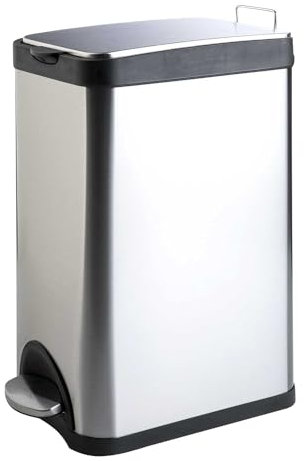 Home4You Mülleimer Abfalleimer Treteimer | Edelstahl | Deckel | 15 Liter Fassungsvermögen