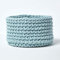 Homescapes gestrickter Aufbewahrungskorb in blau, runder Strickkorb/Stoffkorb 37 x 21 cm aus 100% Baumwolle mit Grobstick-Optik, hellblau