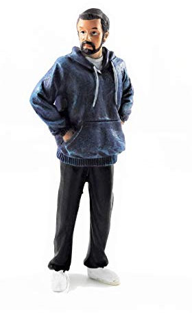 Melody Jane Puppenhaus Menschen Modern Mann mit Bart in Kapuzenpullover Harzfigur