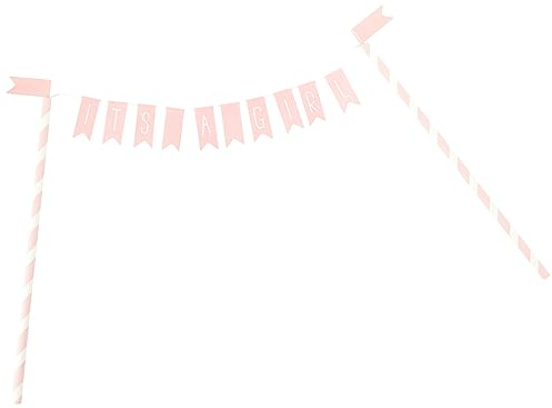 It's a Girl Premium Pink Baby Shower Bunting Cake Topper (13cm x 23cm) - Perfect for Memorable Celebrations - 1 Pc
