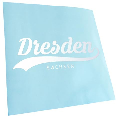 Kiwistar - Autoaufkleber - Dresden Sachsen - Mattweiss - 30x11cm - Aufkleber Auto, Laptop, Fahrrad, LKW, Motorrad mehrfarbig JDM Decal Racing