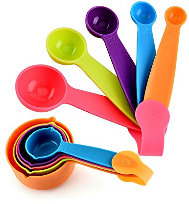 LAOZHOU 10 Pcs Cuillères à Mesurer, Ustensiles de Cuisine et de Cuisson pour la Mesure de Liquides et de Poudres, Tasses à Mesurer en Plastique de Qualité Alimentaire et Ensembles de Cuillères