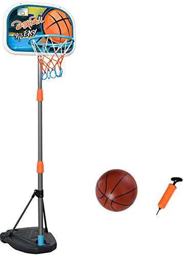 HOMCOM Canasta de Baloncesto para Niños Aro Baloncesto con Soporte Altura Ajustable y Base Rellenable Incluida Interior y Exterior 32x65x126-158 cm Multicolor