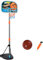 HOMCOM Canasta de Baloncesto para Niños Aro Baloncesto con Soporte Altura Ajustable y Base Rellenable Incluida Interior y Exterior 32x65x126-158 cm Multicolor
