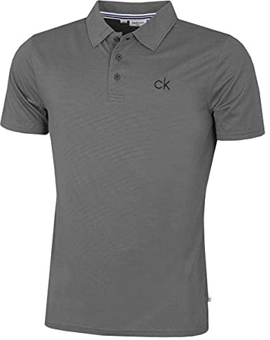 Calvin Klein Mens Central Eco Polo Shirt - Silver/Grey - XXXL