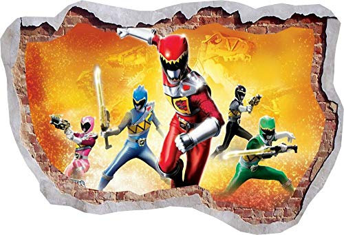 Wandtattoo - Filmrolle Dino Hero -Effekt Smashed Wall View Poster Vinyl Art 3D Aufkleber für die Wand - Wanddekoration - 80x125cm