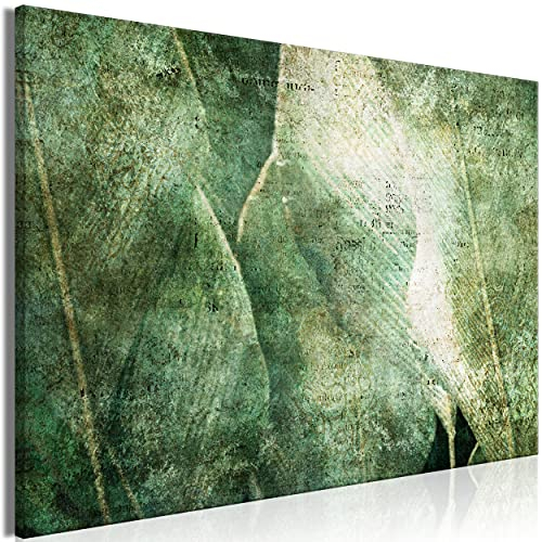 decomonkey Bilder Abstrakt 90x60 cm 1 Teilig Leinwand Bilder Bild auf Leinwand Vlies Wandbild Kunstdruck Wanddeko Wand Wohnzimmer Wanddekoration Modern Pflanzen Laub Grün