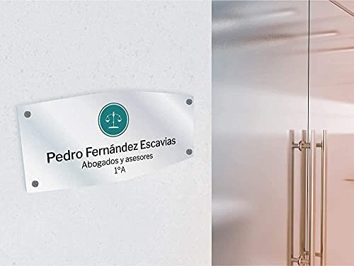 Oedim Placas Personalizadas Rotuladas Fabricadas en metacrilato, 29,7x14cm, Forma Panorámica, Resistente y Económico