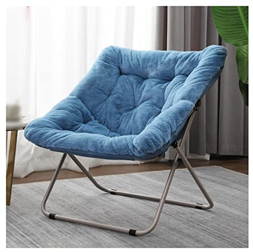 DUNAKE Saucer Chair For Adults, Room Chair For Bedroom, Large Square Cozy Chair With Collapsible Metal Frame Single Leisure Lounge Chair Foldable Wingback Chair For Living Room Office