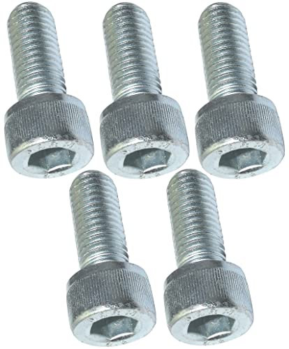 AERZETIX - C47713 - Lot de 5 pièces - Boulons M10x25 - à tête Hexagonale intérieur - Ø10x25mm - DIN 912 - Classe 8.8 - en Acier Zingué - Bricolage - Outillage d'assemblage/Quincaillerie