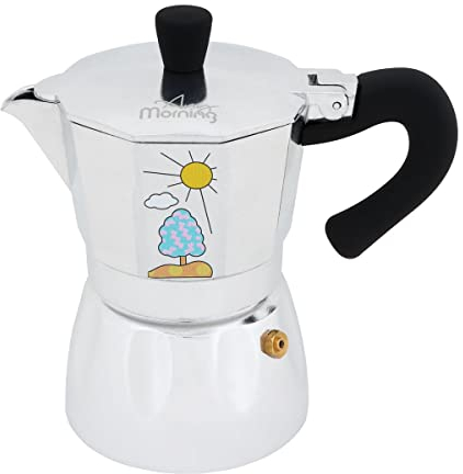 Any Morning | Cafetera Italiana para 6 Tazas de Café Espresso, Express Moka Pot Coffee Maker - 240 ml