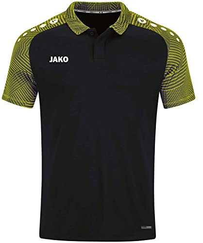 JAKO Herren Poloshirt Performance, Schwarz/Soft Yellow, XXL