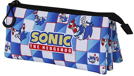 Sonic The Hedgehog - SEGA Sega-Sonic Blue Lay-Portatodo Triple FAN 2.0, Azul, 23 x 11 cm