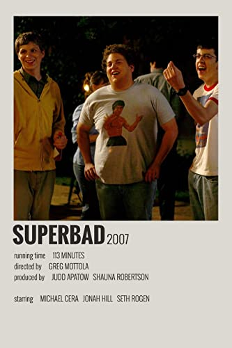 superbad 6 A4 Poster on Canvas - Filmkunstposter in verschiedenen Größen für Wohn- oder Schlafzimmerideen. Randlose Kultfilmbilder, klassische ikonische 70er, 80er, 90er Jahre, Vintage-Retro-Wanddeko