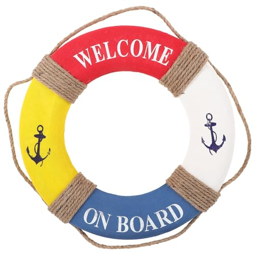 MAGICLULU 1 Stück 40 cm Simulation Schaum Rettungsring Anhänger Kreative Bunte Rettungsring Wanddekoration Nautischen Rettungsring Wanddekoration Für Restaurant Bar Zuhause (Rot Gelb)